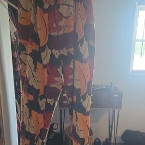 Lucy & Yak Multicolor Leaf Print Joggers